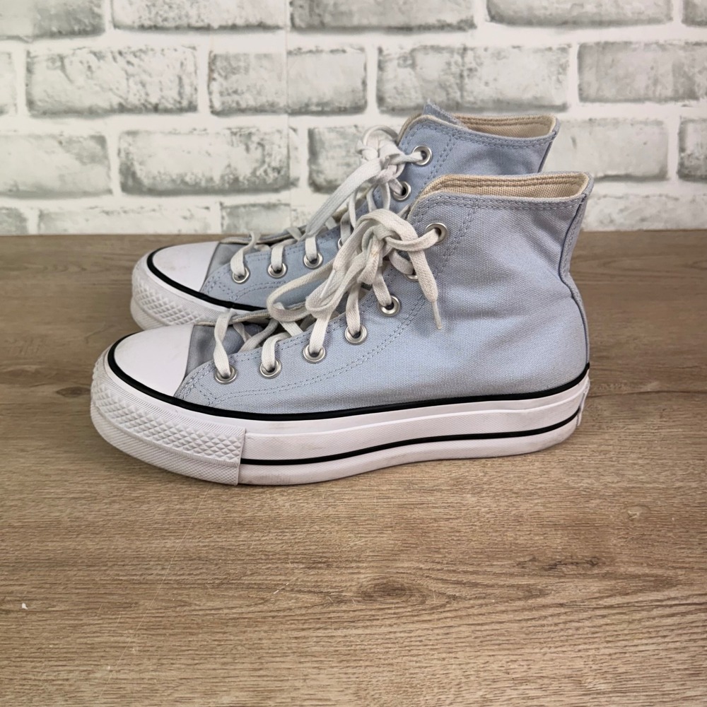 Converse Chuck Taylor All Star Platform Canvas Light Blue Womens 7